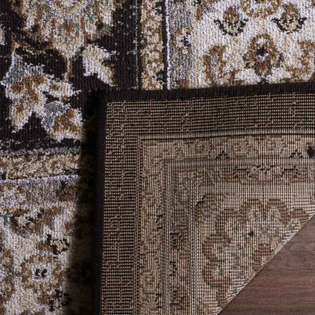 Anthracite Cream Oriental 5'3"x7'6" Area Rug