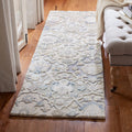 Grey Blue Wool Runner Rug