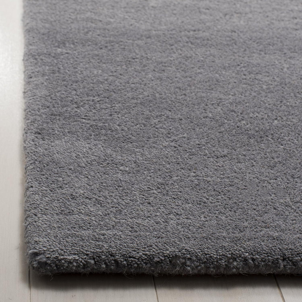 Dark Grey Silver Wool Runner Rug