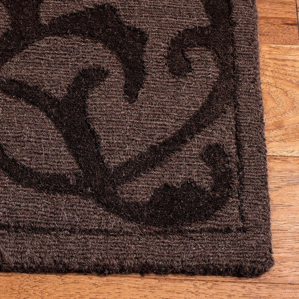 Handmade Brown Wool Runner Rug