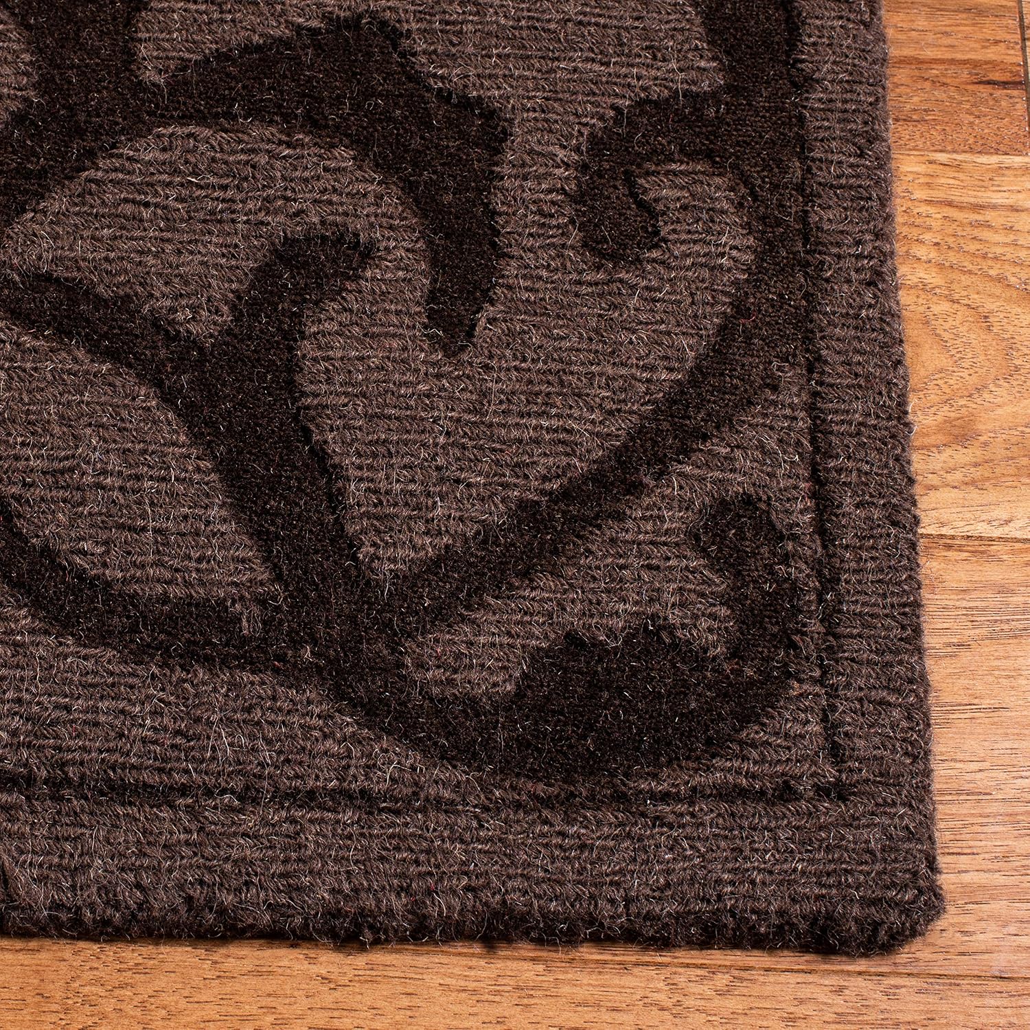Handmade Brown Wool Runner Rug