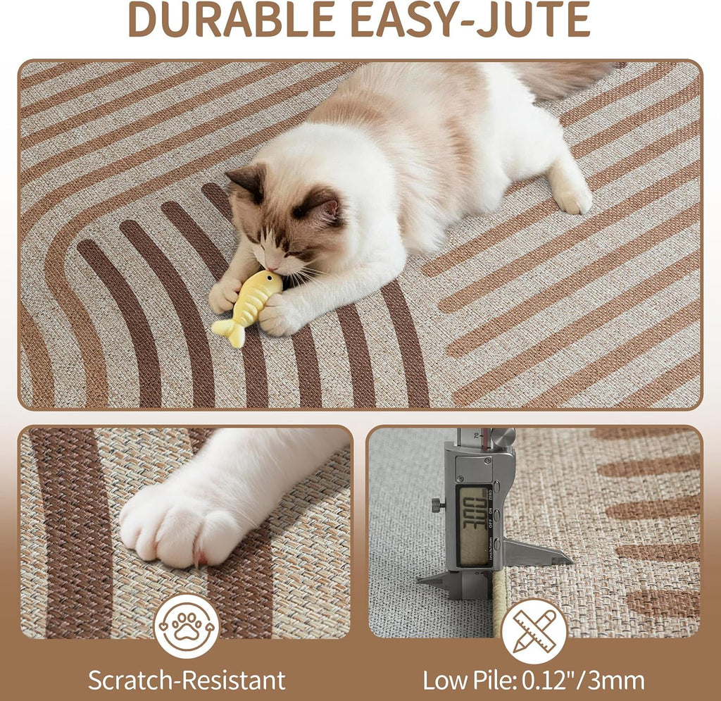 6x9 Brown Washable Boho Outdoor Rug