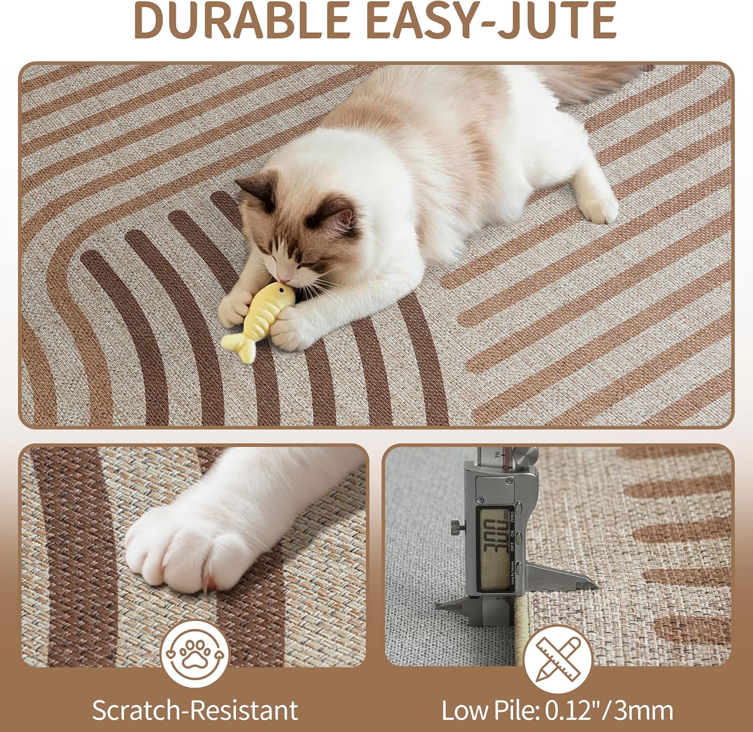 6x9 Brown Washable Boho Outdoor Rug