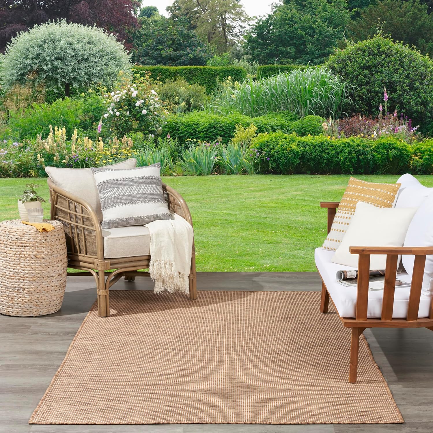 Natural Jute Easy Clean Large Area Rug