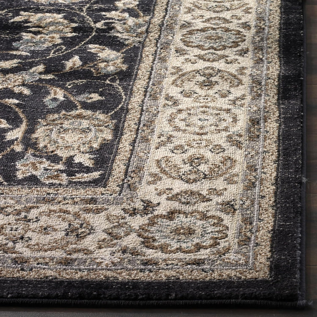 Anthracite Cream Oriental 5'3"x7'6" Area Rug