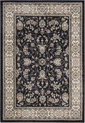 Anthracite Cream Oriental 5'3"x7'6" Area Rug